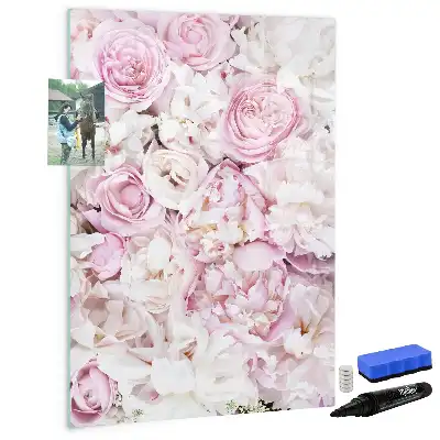 Tableau effaçable à sec magnétique motif roses