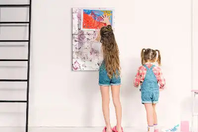 Tableau effaçable à sec magnétique motif roses