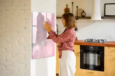 Tableau magnétique effaçable à sec motif plumes délicates