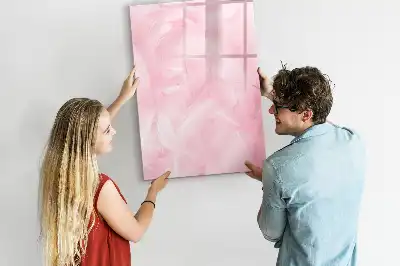 Tableau magnétique effaçable à sec motif plumes délicates