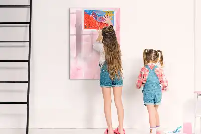 Tableau magnétique effaçable à sec motif plumes délicates