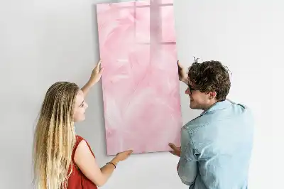 Tableau magnétique effaçable à sec motif plumes délicates