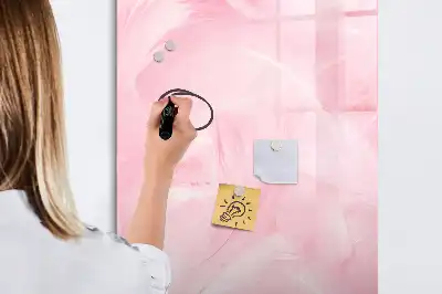 Tableau magnétique effaçable à sec motif plumes délicates