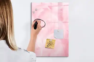Tableau magnétique effaçable à sec motif plumes délicates