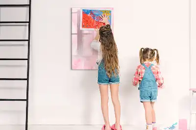 Tableau magnétique effaçable à sec motif plumes délicates