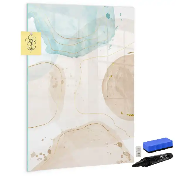 Tableau magnétique effaçable à sec motif taches pastel