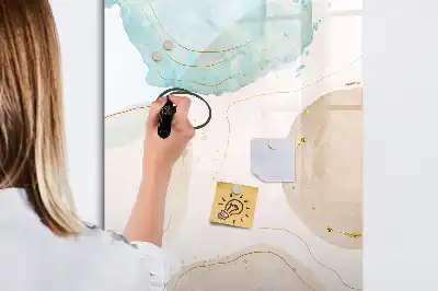 Tableau magnétique effaçable à sec motif taches pastel