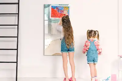 Tableau magnétique effaçable à sec motif taches pastel
