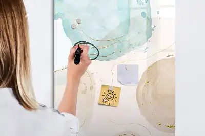 Tableau magnétique effaçable à sec motif taches pastel