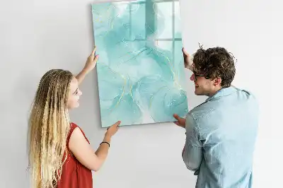 Tableau effaçable à sec magnétique motif motif abstraction de marbre