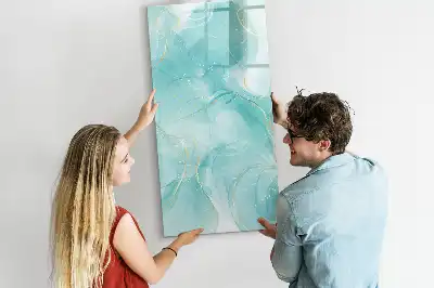 Tableau effaçable à sec magnétique motif motif abstraction de marbre