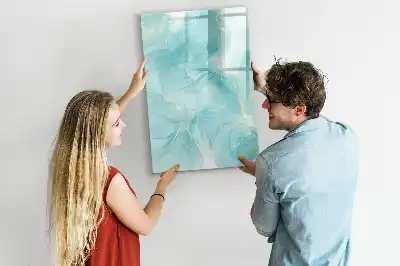 Tableau effaçable à sec magnétique motif motif abstraction de marbre