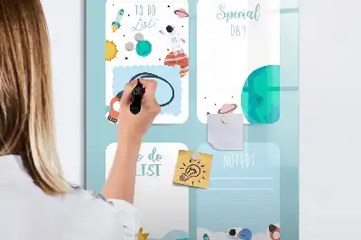 Tableau magnétique effaçable à sec modèle planificateur galactique