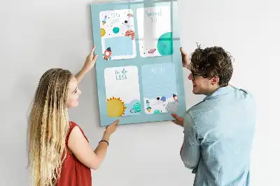 Tableau magnétique effaçable à sec modèle planificateur galactique