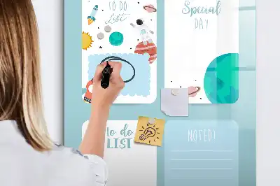 Tableau magnétique effaçable à sec modèle planificateur galactique