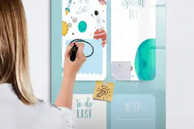Tableau magnétique effaçable à sec modèle planificateur galactique