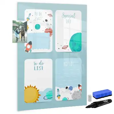 Tableau magnétique effaçable à sec modèle planificateur galactique