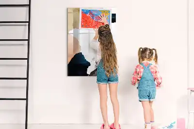 Tableau magnétique effaçable à sec motif aquarelle abstraite