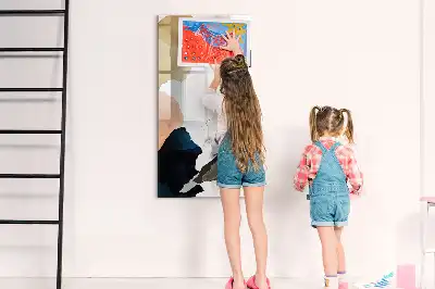 Tableau magnétique effaçable à sec motif aquarelle abstraite