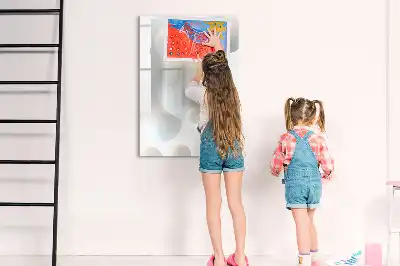 Tableau magnétique effaçable à sec motif abstraction de sphère