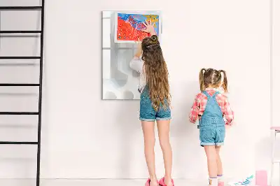 Tableau magnétique effaçable à sec motif abstraction de sphère