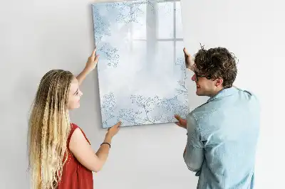 Tableau effaçable à sec magnétique motif esquisse de fleur