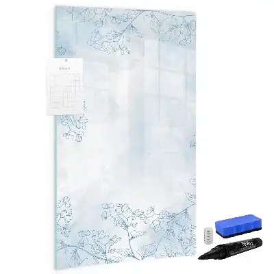 Tableau effaçable à sec magnétique motif esquisse de fleur