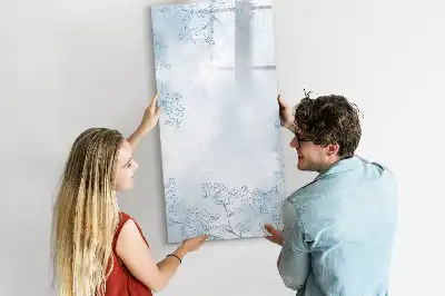 Tableau effaçable à sec magnétique motif esquisse de fleur