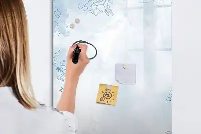 Tableau effaçable à sec magnétique motif esquisse de fleur