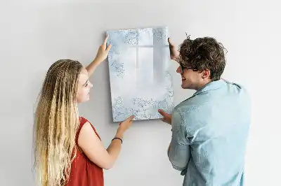 Tableau effaçable à sec magnétique motif esquisse de fleur