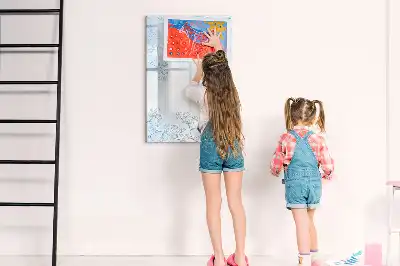 Tableau effaçable à sec magnétique motif esquisse de fleur