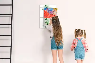 Tableau magnétique effaçable à sec feuilles de roseau