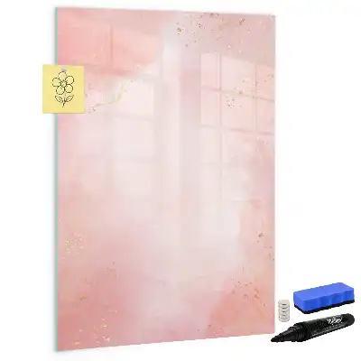 Tableau magnétique effaçable à sec modèle marbre rose