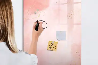 Tableau magnétique effaçable à sec modèle marbre rose