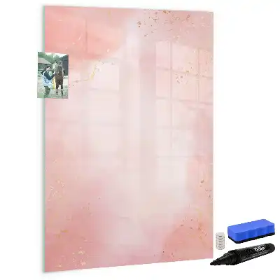 Tableau magnétique effaçable à sec modèle marbre rose