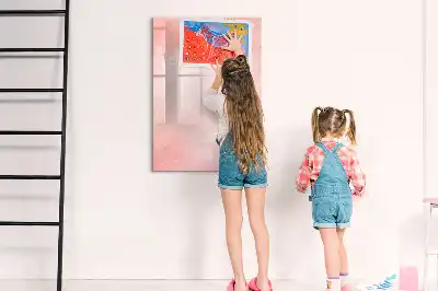 Tableau magnétique effaçable à sec modèle marbre rose