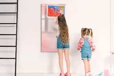 Tableau magnétique effaçable à sec modèle marbre rose