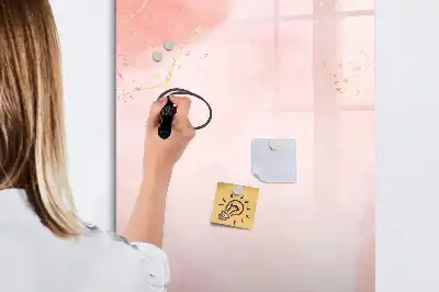Tableau magnétique effaçable à sec modèle marbre rose