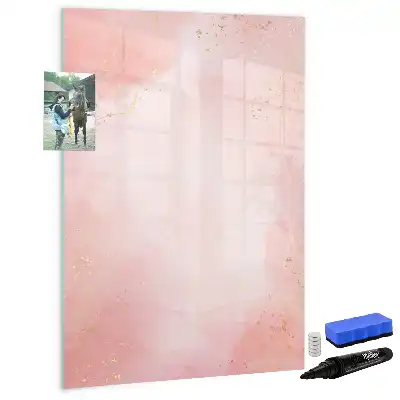 Tableau magnétique effaçable à sec modèle marbre rose