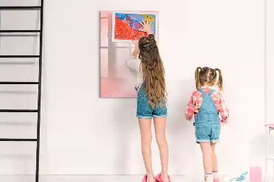 Tableau magnétique effaçable à sec modèle marbre rose