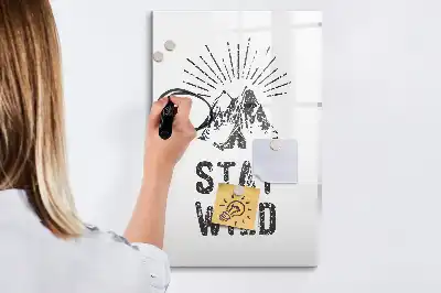 Tableau magnétique effaçable à sec motif montagnes sauvages