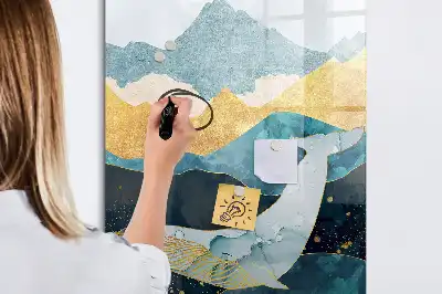 Tableau magnétique effaçable à sec en forme de baleine en marbre