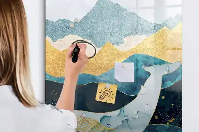 Tableau magnétique effaçable à sec en forme de baleine en marbre