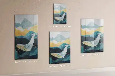 Tableau magnétique effaçable à sec en forme de baleine en marbre
