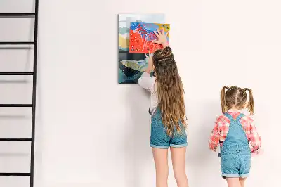 Tableau magnétique effaçable à sec en forme de baleine en marbre