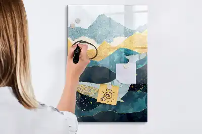 Tableau magnétique effaçable à sec en forme de baleine en marbre