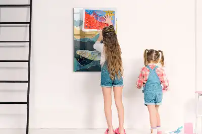 Tableau magnétique effaçable à sec en forme de baleine en marbre