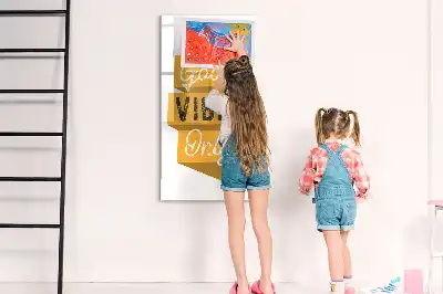Tableau magnétique effaçable à sec modèle Uniquement des bonnes ondes