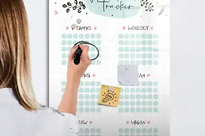 Tableau magnétique effaçable à sec suivi des habitudes