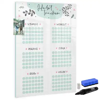 Tableau magnétique effaçable à sec suivi des habitudes